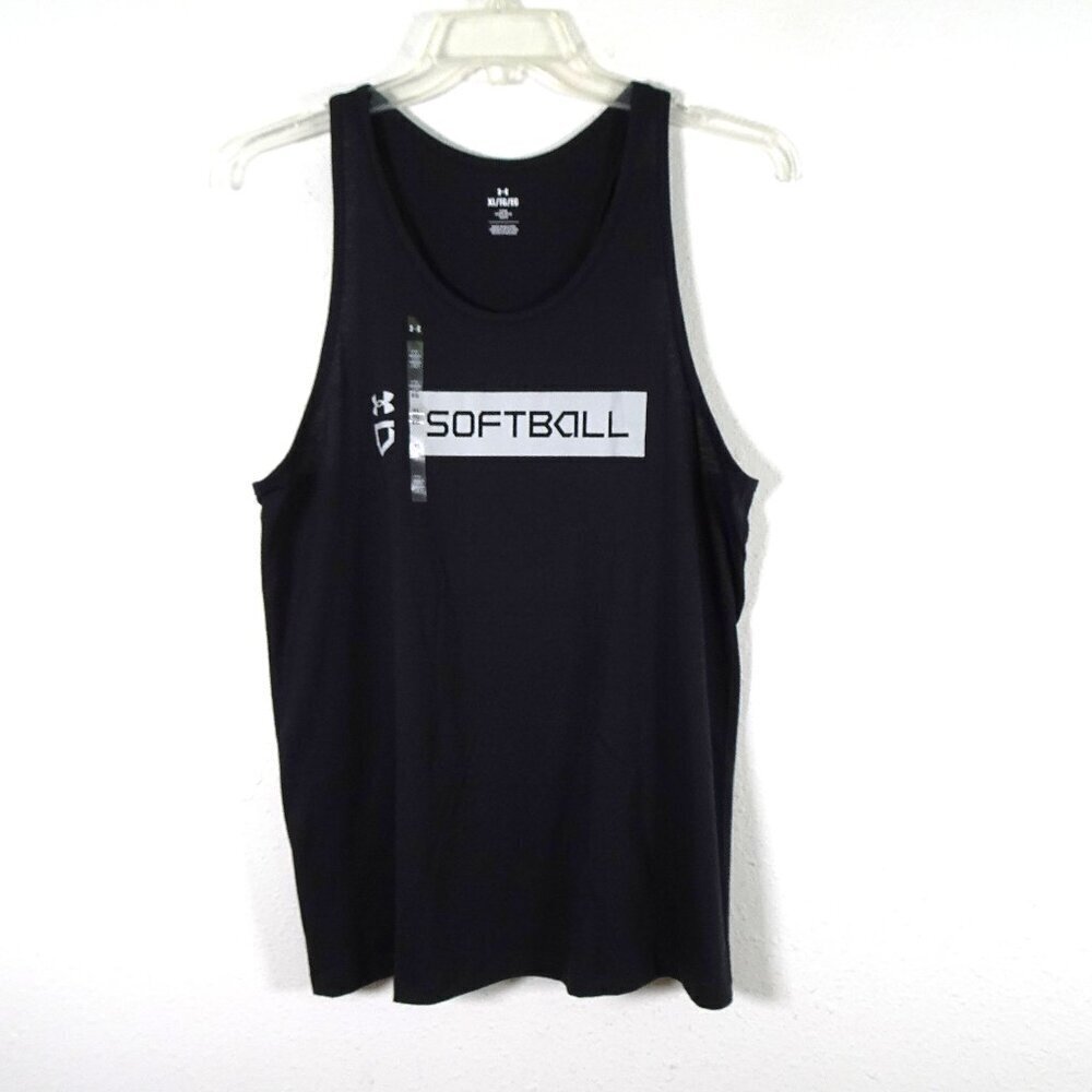 Under Armour Softball Tank Top Women's Size XL Black Loose Fit Logo Activewear